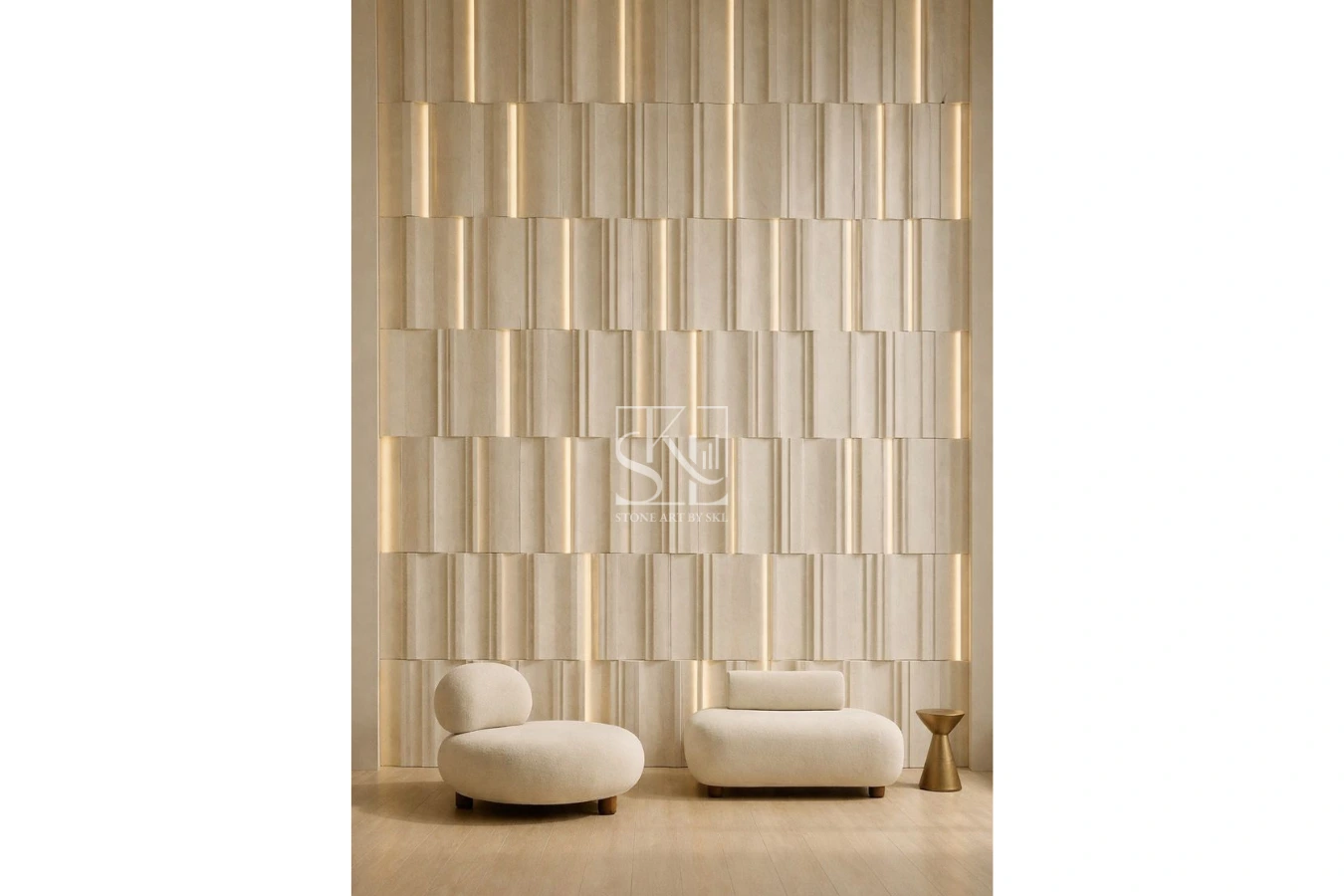 Curved Fluted Strips Design